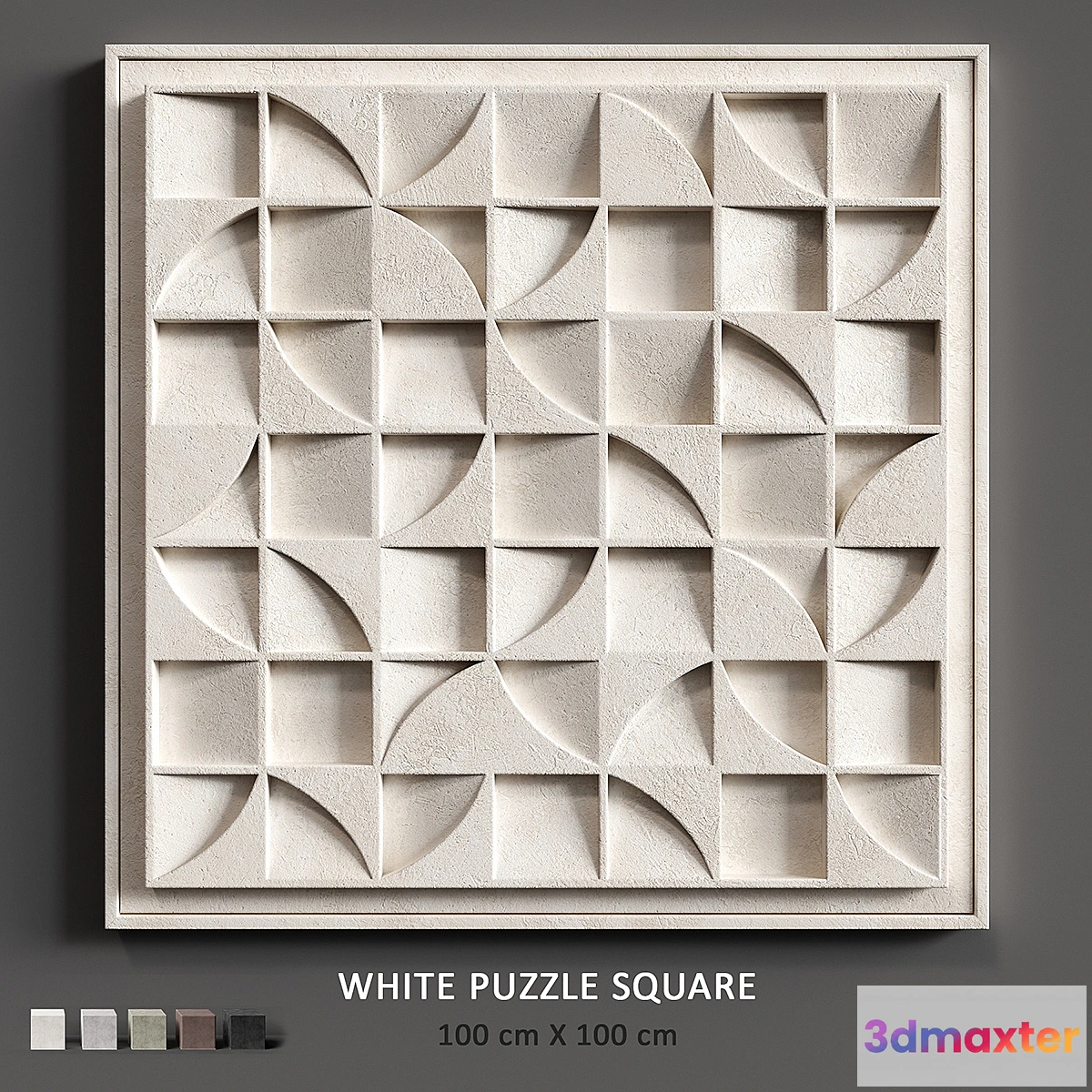 1344786 - Relief White Puzzle Square 3D Max