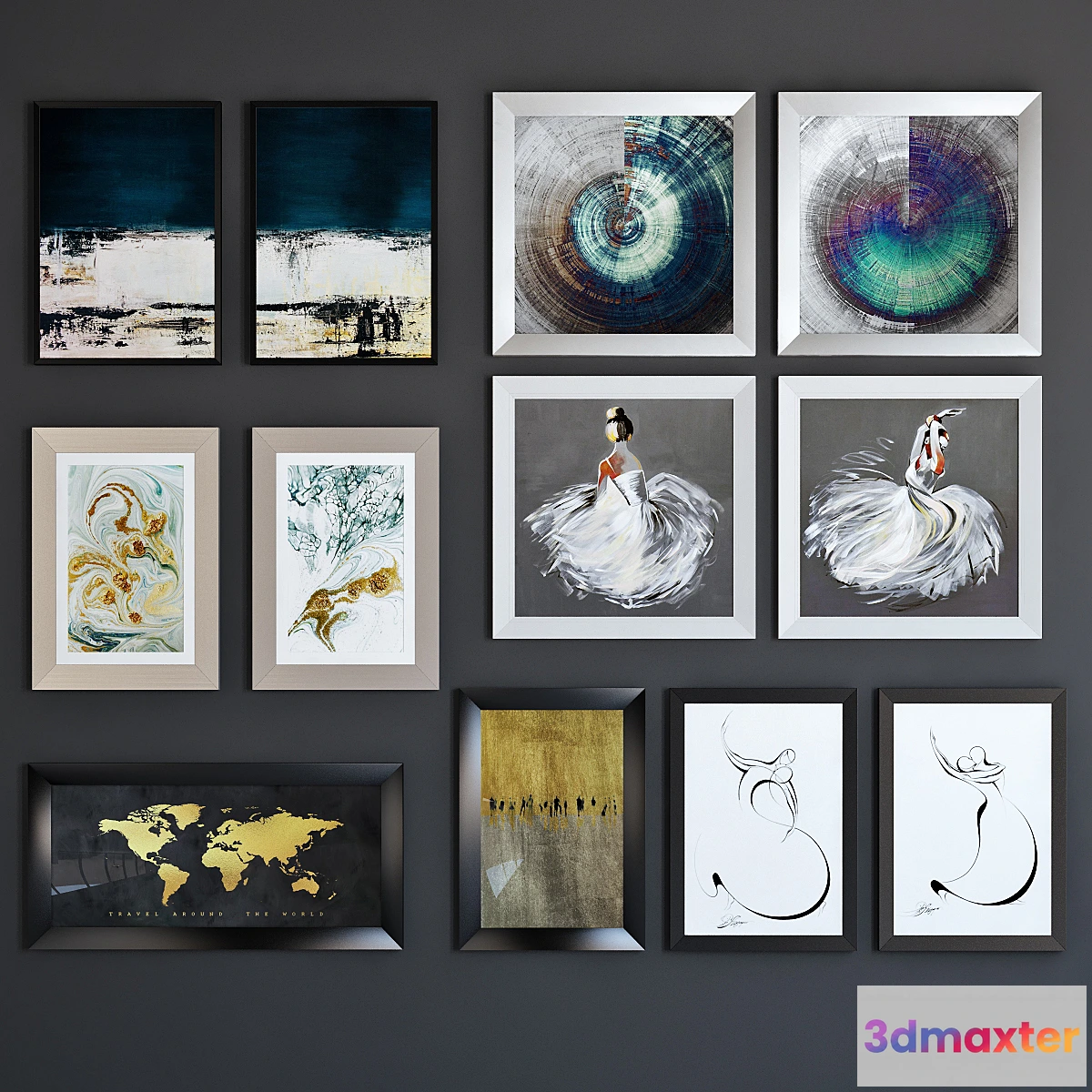 1345934 - BRW posters set abstraction 3D Max