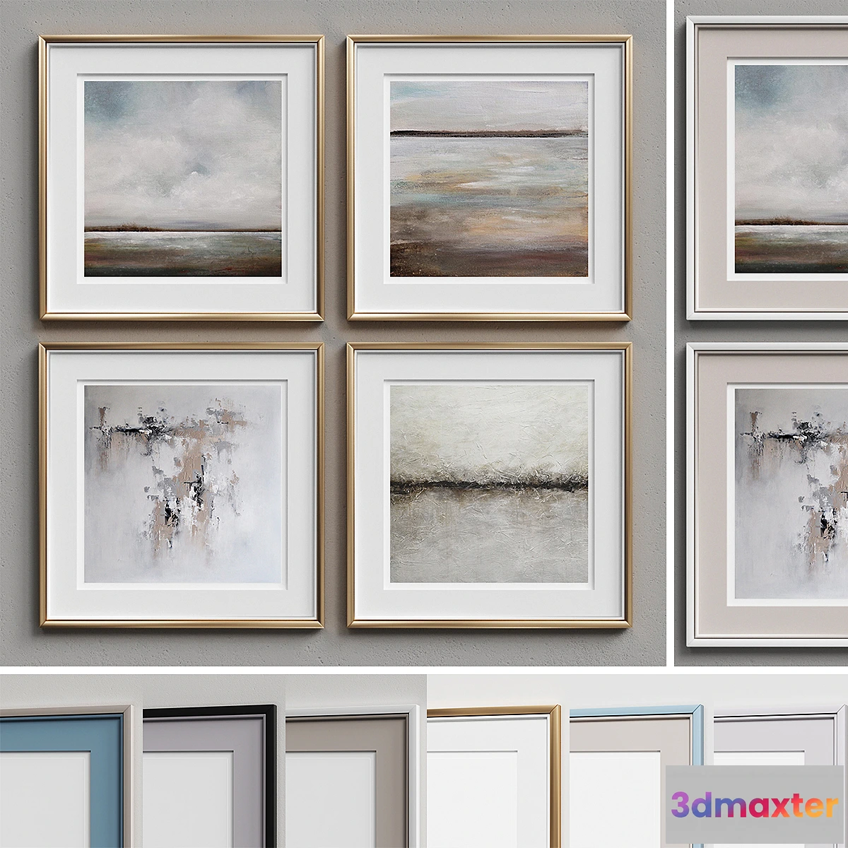 1395330 - Nice Picture Frames Set 217 3D Max