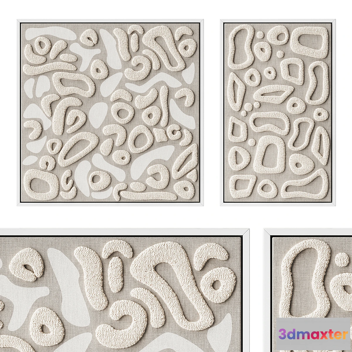 1395762 - Artwork canvases with soft fabric elements 3D Max