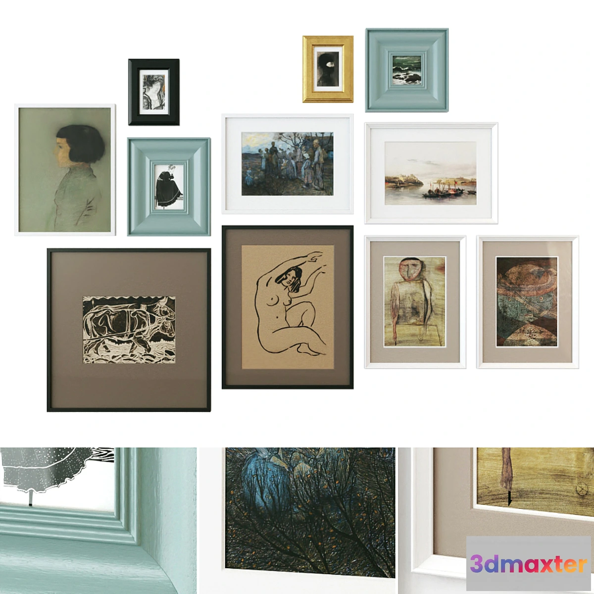 1402996 - Abstract painting gallery wall 3D Max