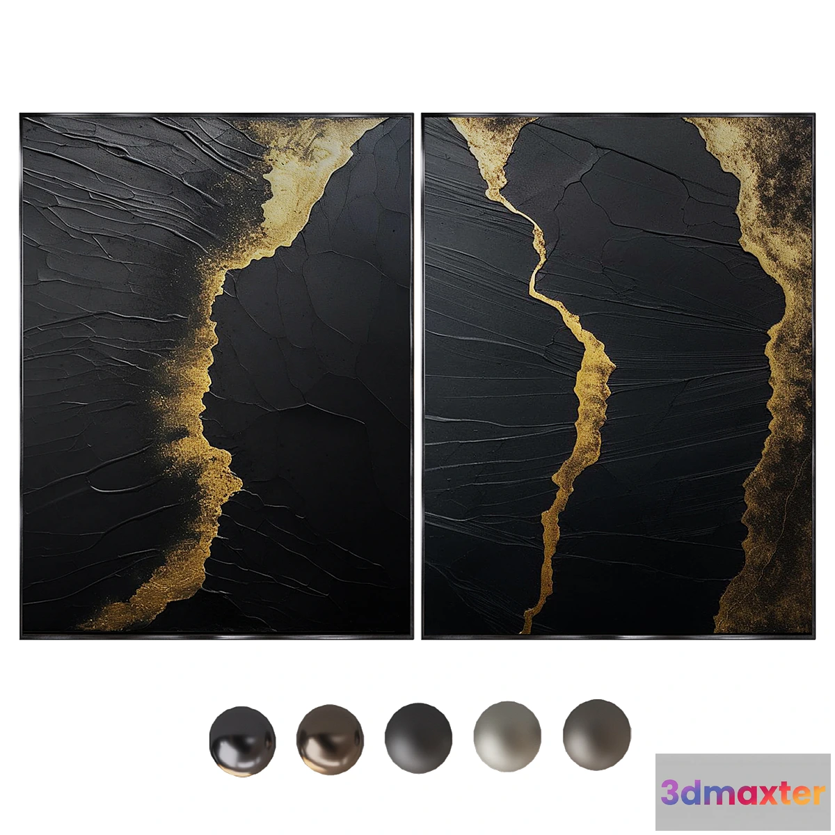 1403208 - MINIMALIST ABSTRACT PAINTING ABAV493 and 498 3D Max