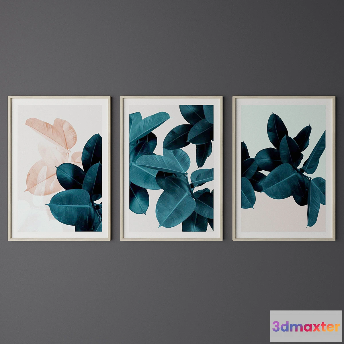 1403298 - Set of Tropical Leaf Print 3D Max