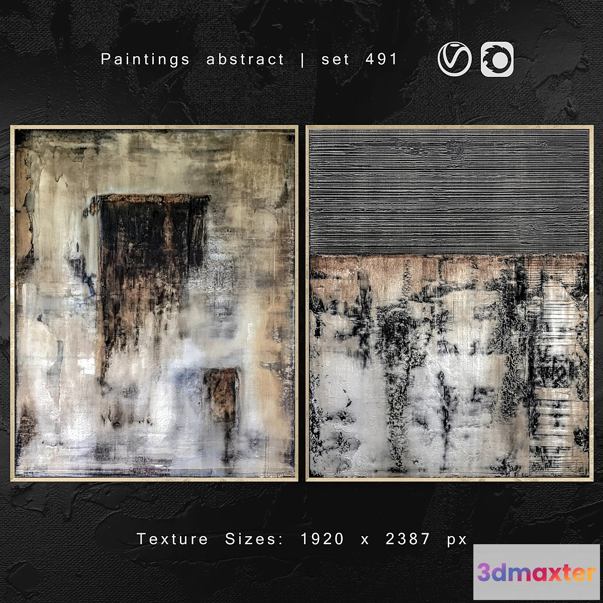 1403844 - Paintings abstract  set 491 3D Max