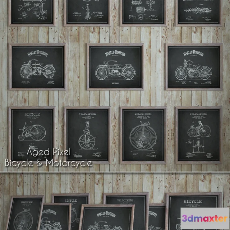 1418702 - Aged Pixel “Bicycle & Motorcycle” 3D Max