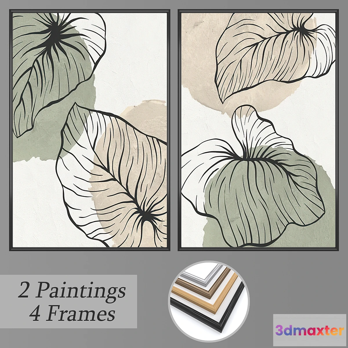 1420666 - Set of wall paintings No 3346 3D Max