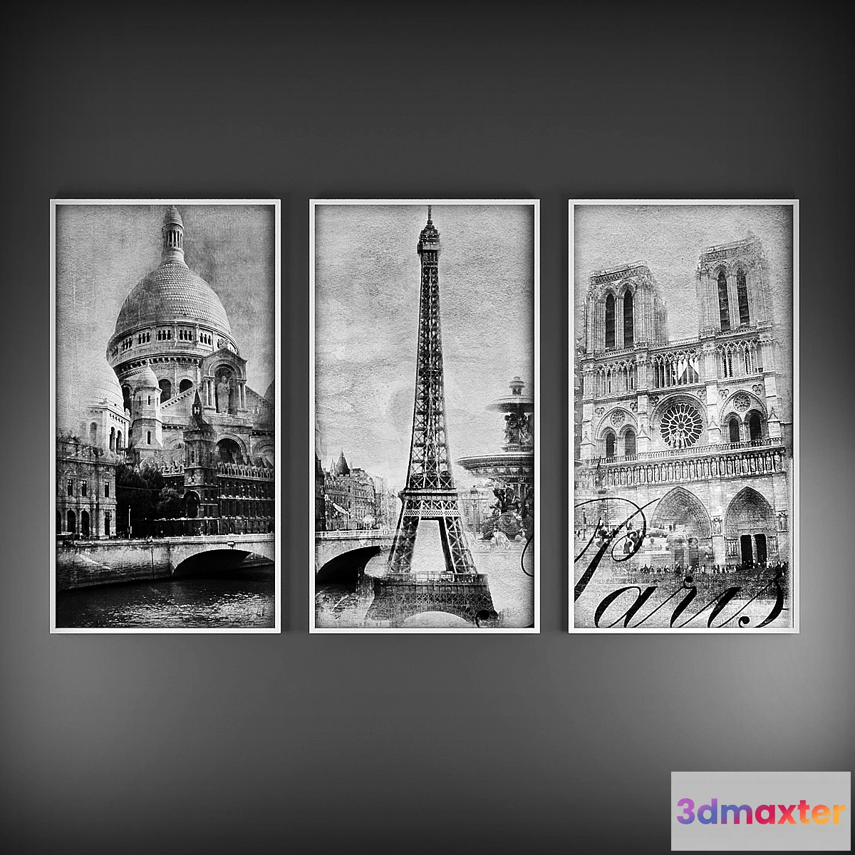 1425396 - Triptych “Paris” 3D Max
