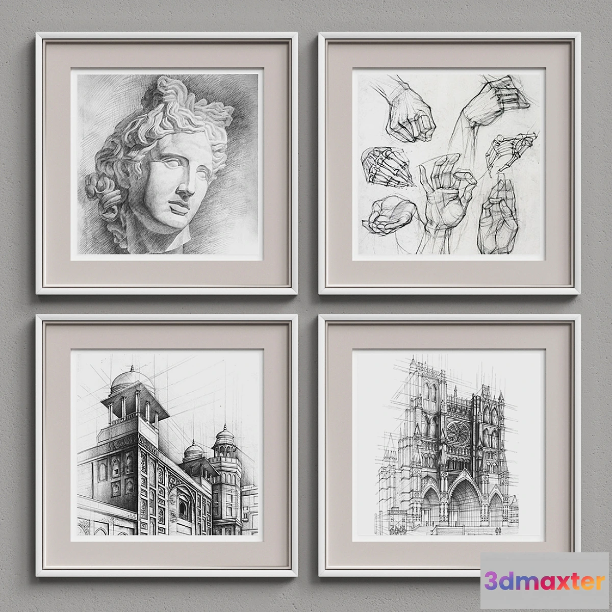 1425822 - Nice Picture Frames Set 233 3D Max