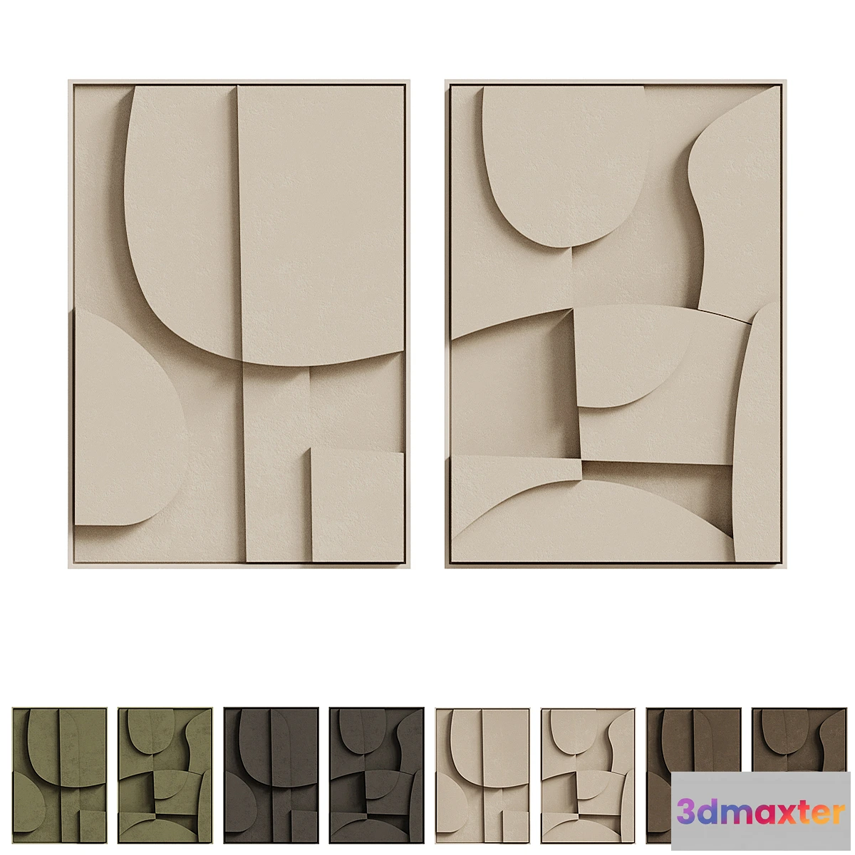 1429790 - Duo Decor Sculpture Pictures Blanche Archi 3D Max