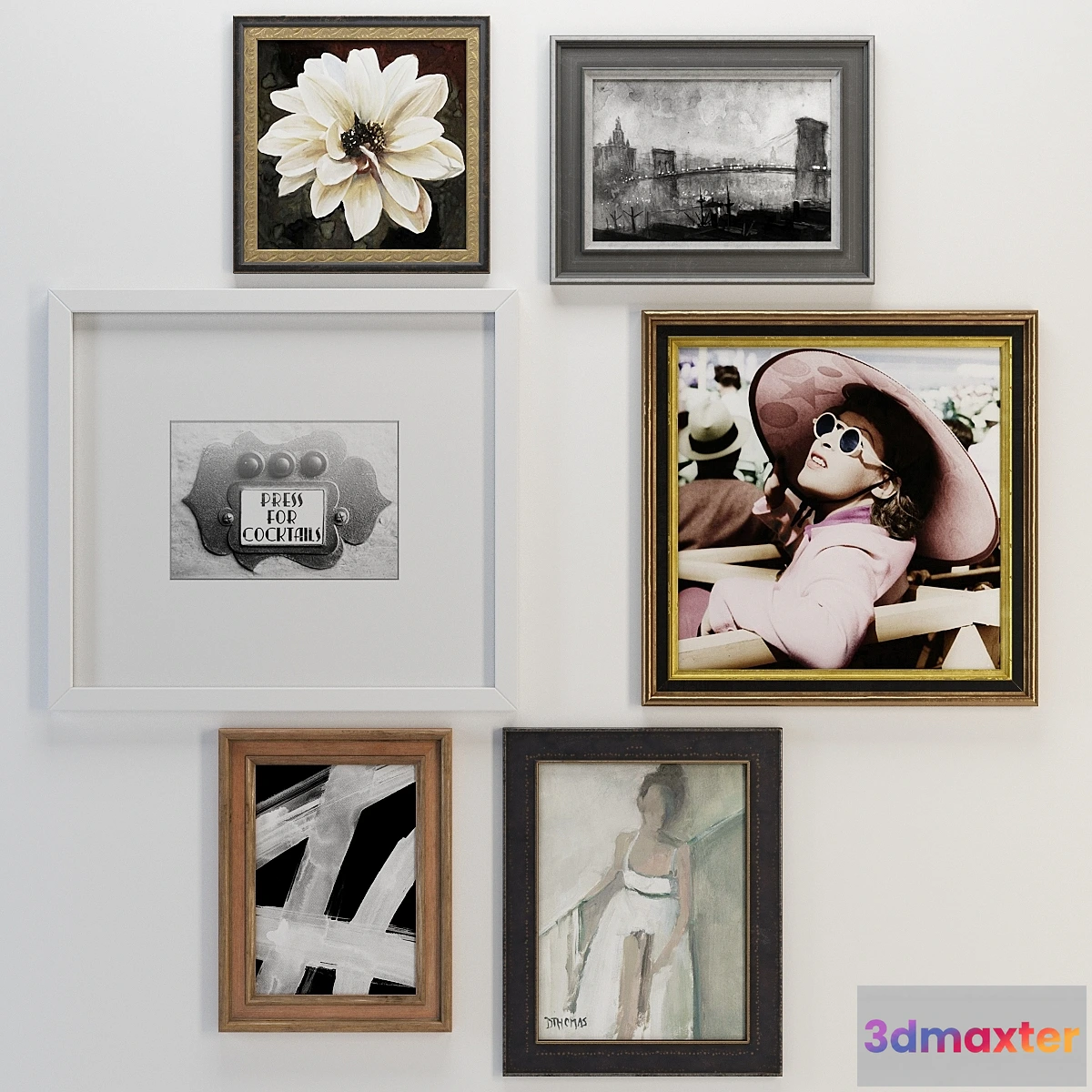 1430210 - Pottery Barn Polished Gallery Wall 3D Max