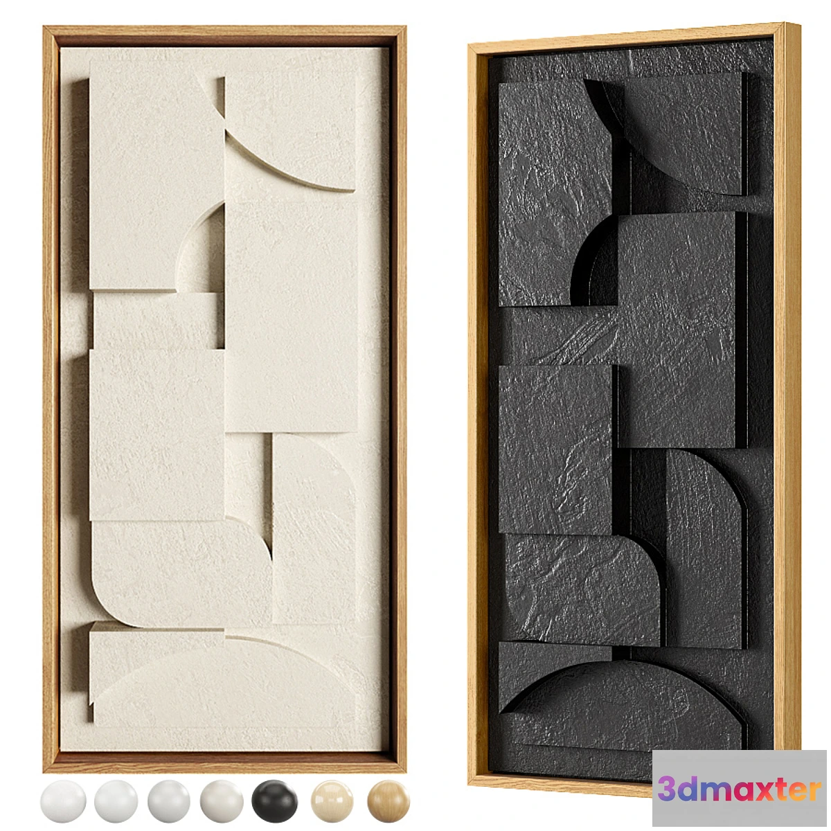 1432222 - IOLAstudios - Plaster Painted Relief Artwork 09 3D Max