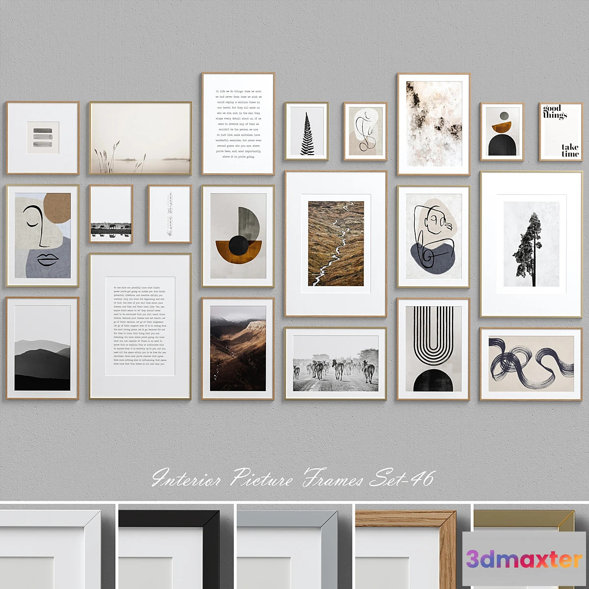 1432978 - Interior Picture Frames Set-46 3D Max