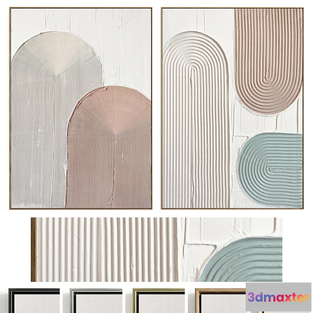 1433076 - Plaster Two Photo Frames T-479 3D Max