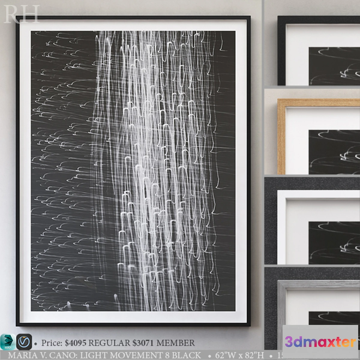 1435834 - MARIA V. CANO LIGHT MOVEMENT 8 BLACK 3D Max