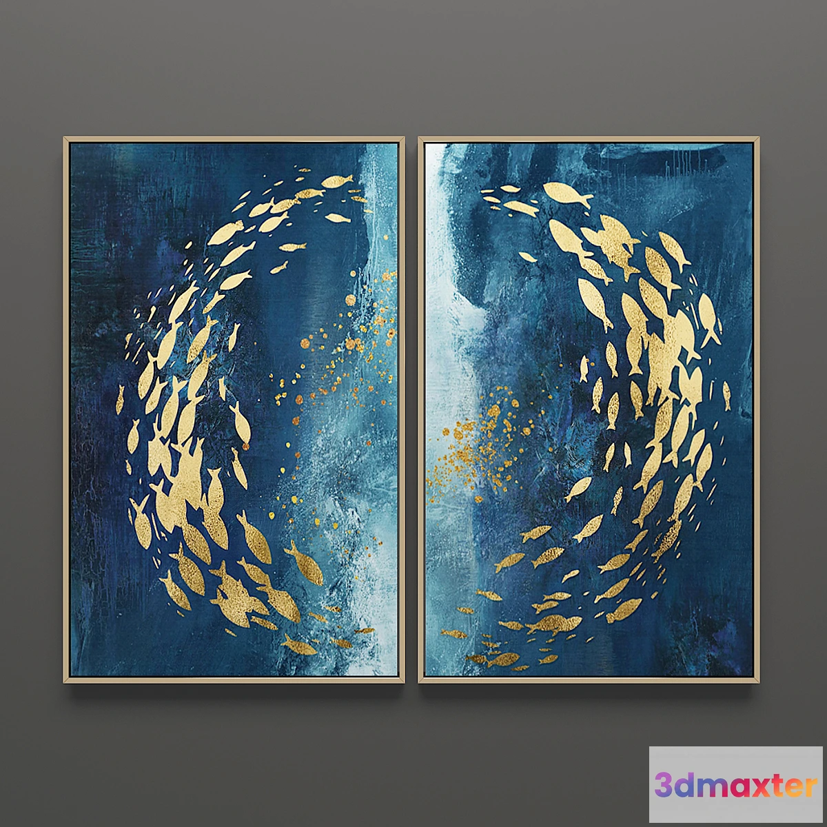 1437568 - Triptych paintings set 56 3D Max