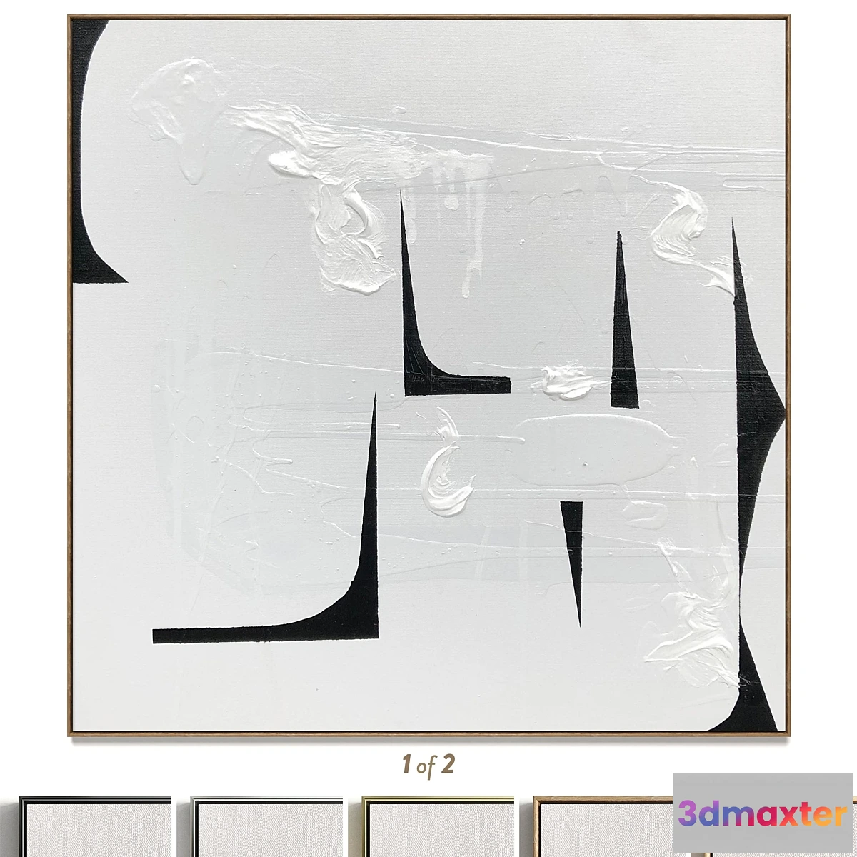 1438450 - Plaster two square photo frames D-182 3D Max