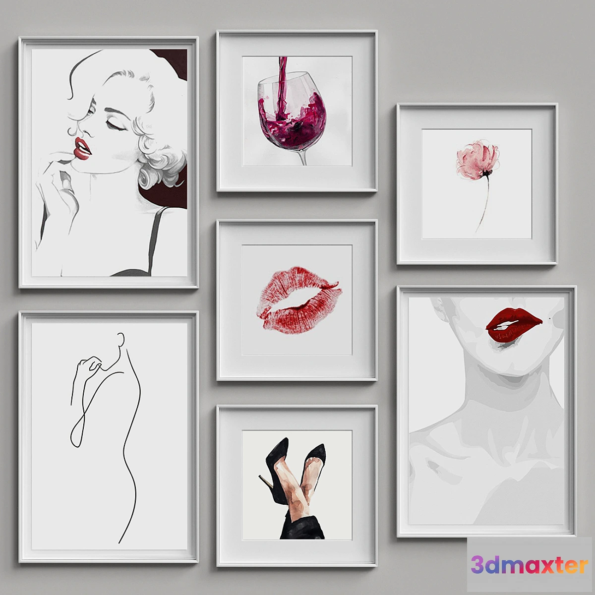 1455514 - Nice Picture Frames Set 51 3D Max