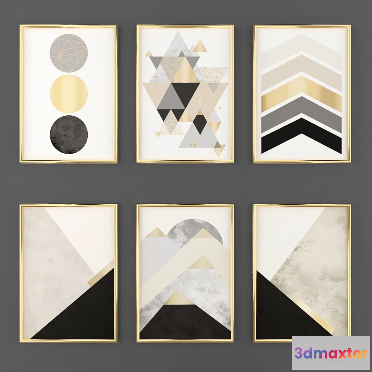 1455634 - Set of abstract posters 3 3D Max