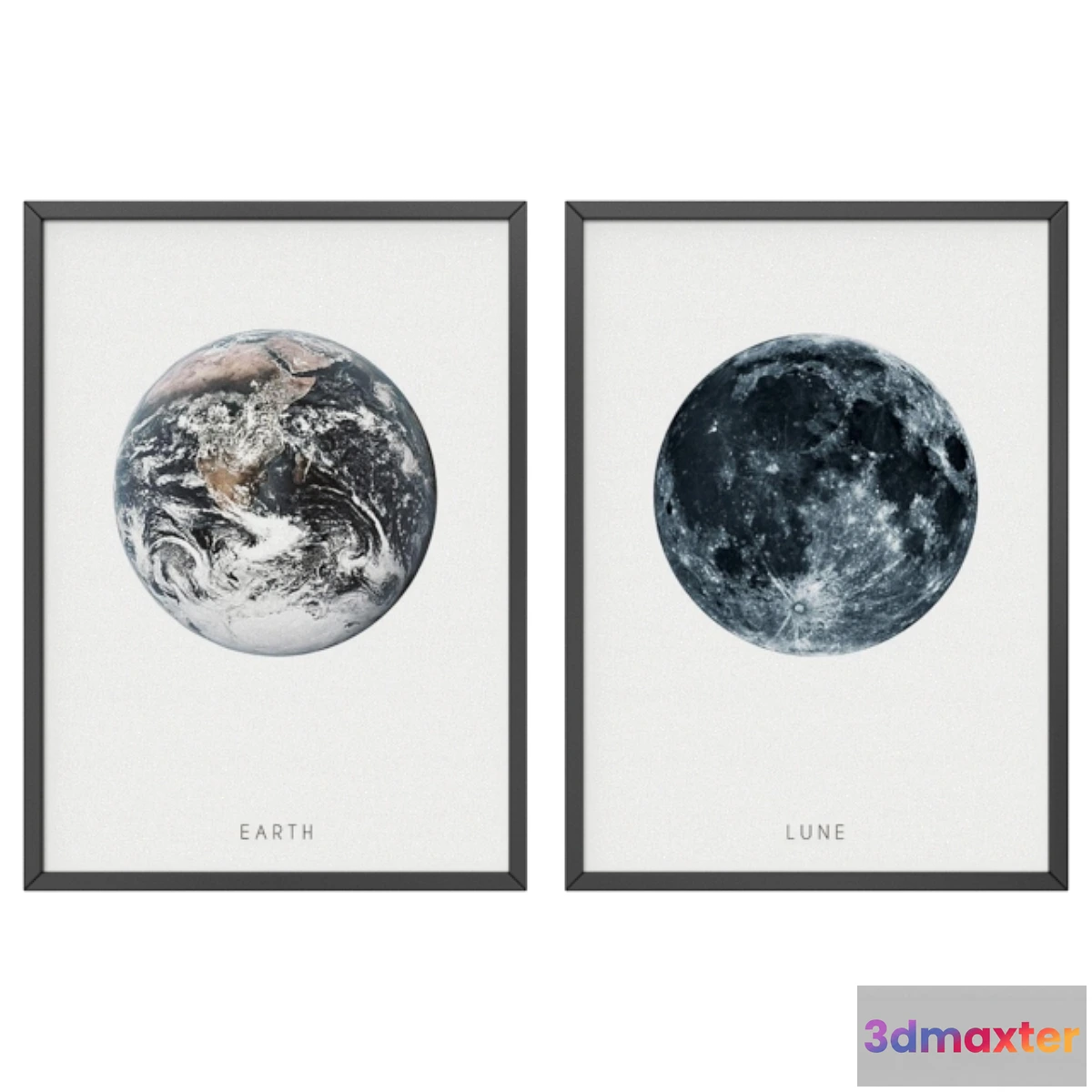 1457000 - Earth and moon 3D Max