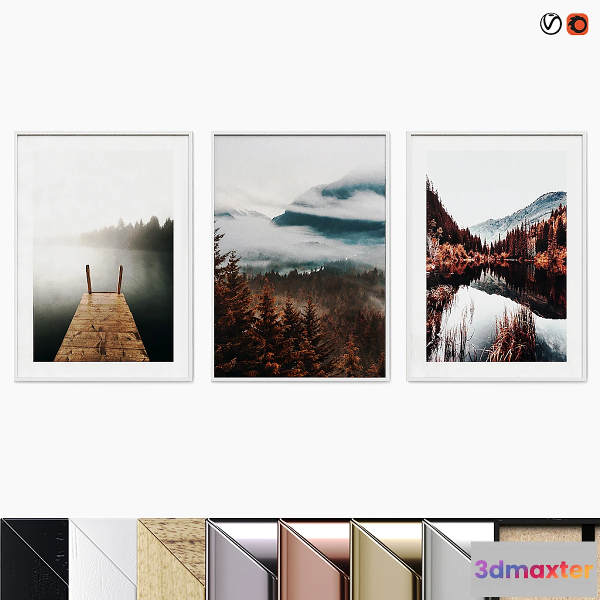 1461934 - Poster Set “Autumn Lake” 3D Max