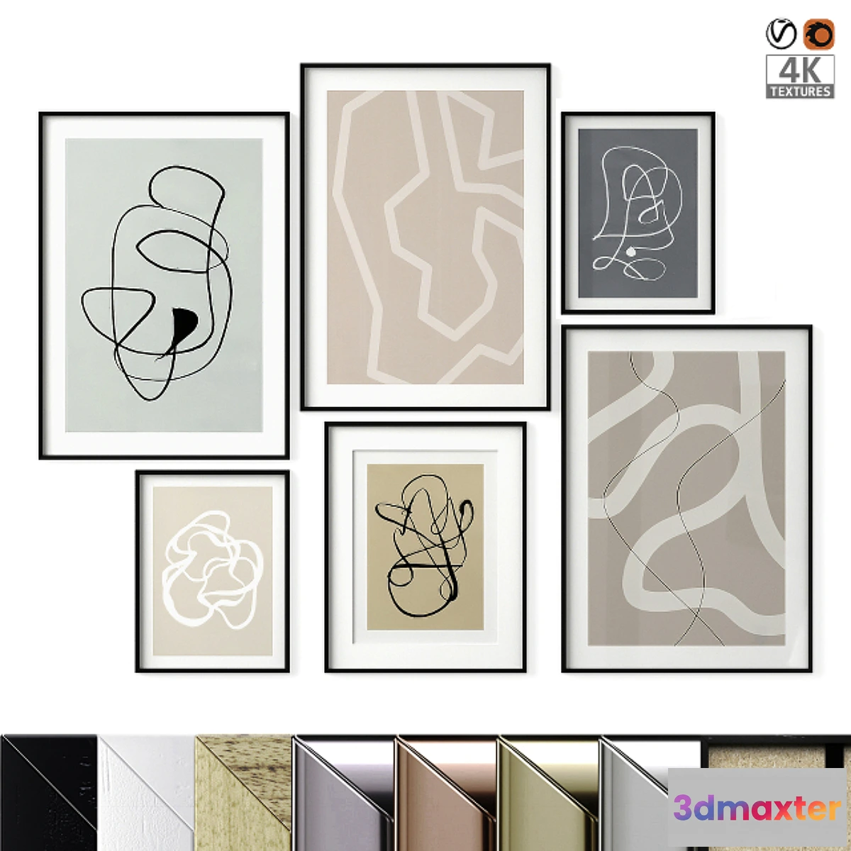 1462242 - Poster Set “Curves” 3D Max