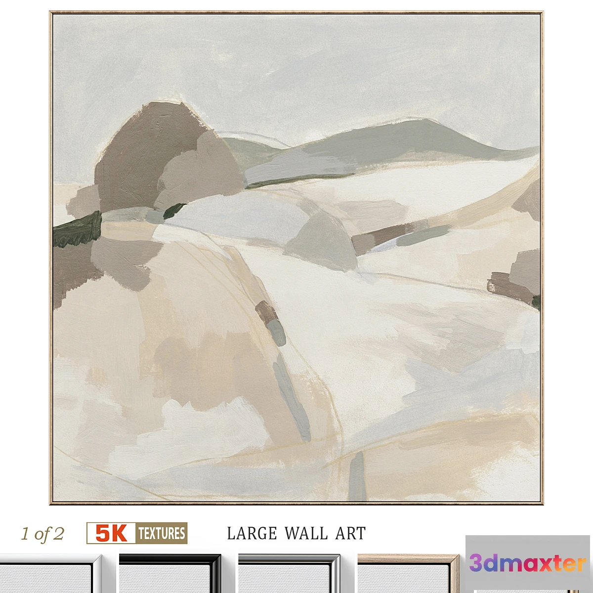 1463396 - Accent Beige Large Abstract Wall Art C-698 3D Max