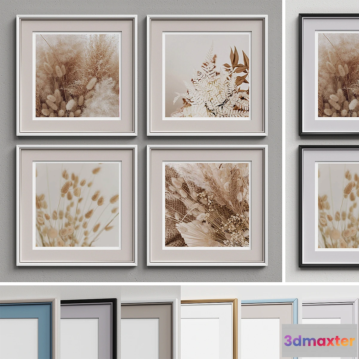 1468566 - Nice Picture Frames Set 202 3D Max