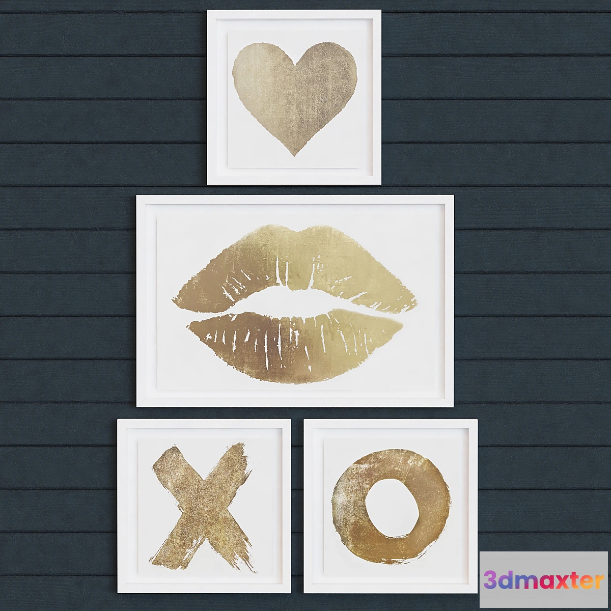 1470332 - HUGS & KISSES METALLIC FOIL ART 3D Max