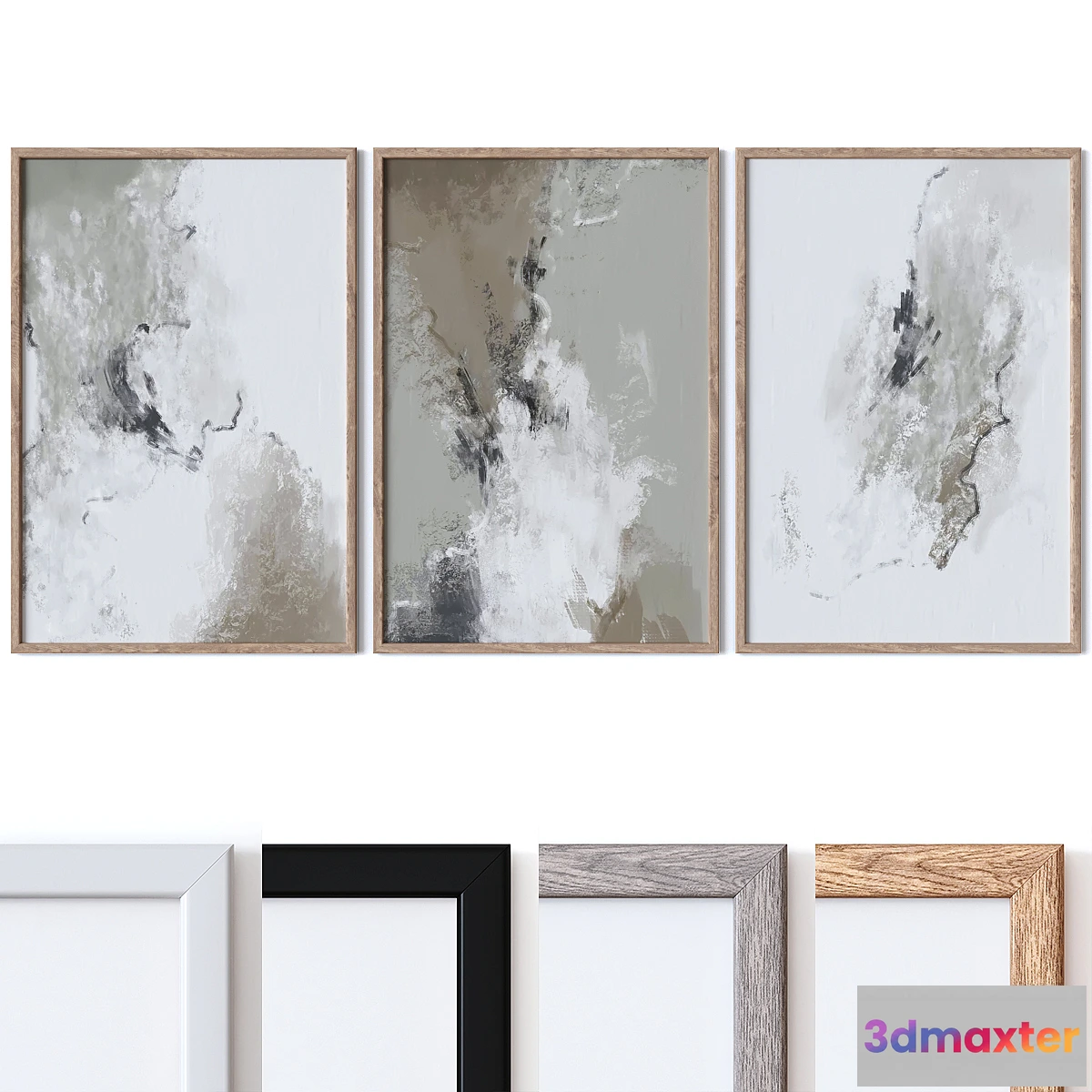 1472232 - Set of large wall paintings 2439 3D Max