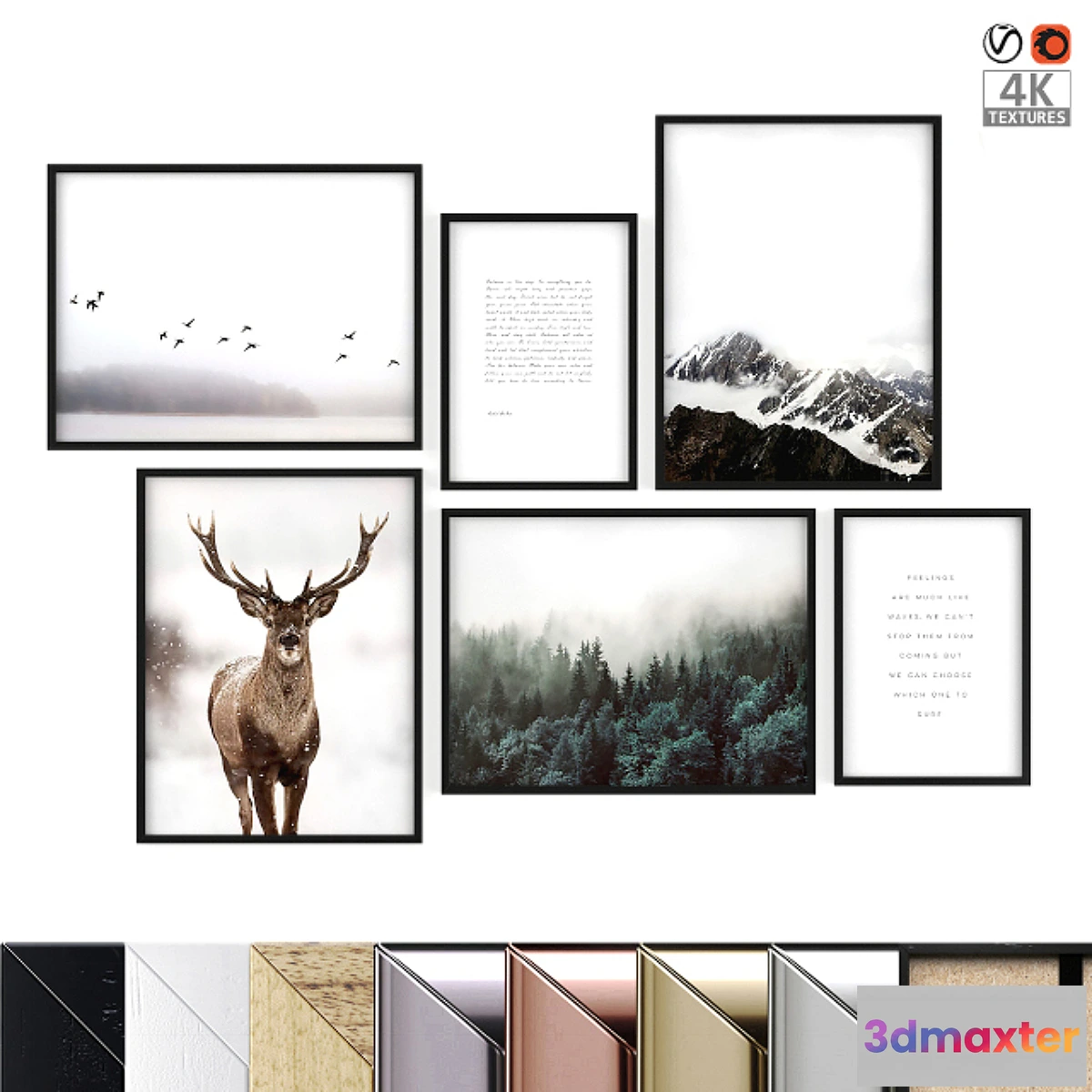 1473014 - Poster Set “Deer” 3D Max