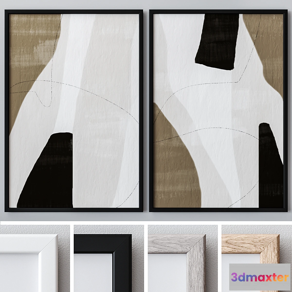 1475100 - Set of large wall paintings 1402 3D Max