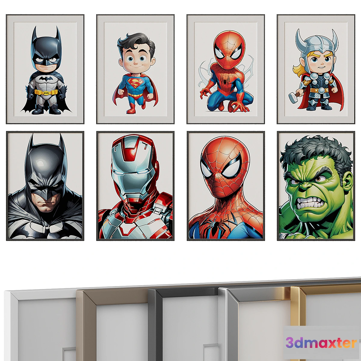 1475664 - Pictures for children’s room “Superheroes” 3D Max