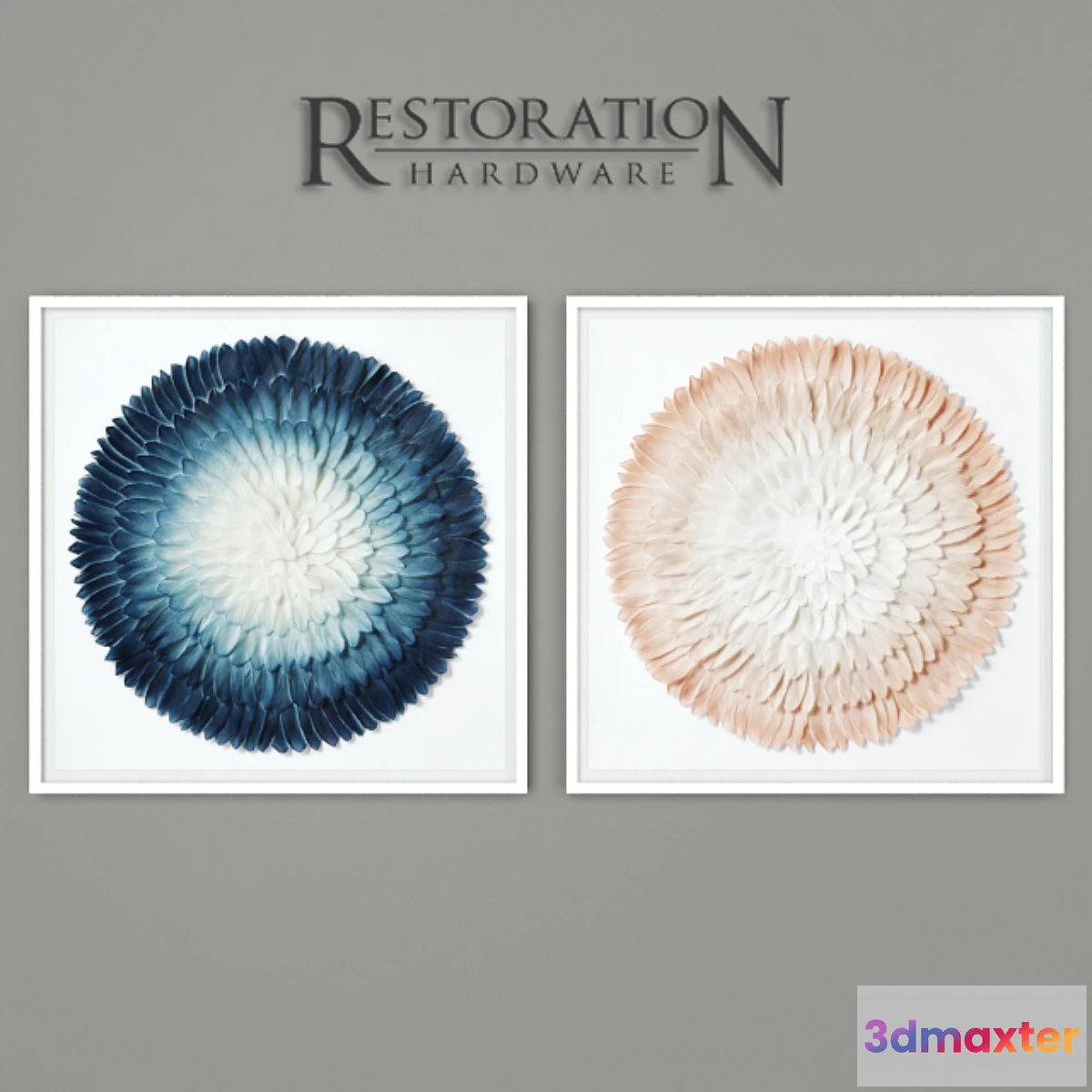 1477158 - RH Ombre Feather Mandala Art 3D Max