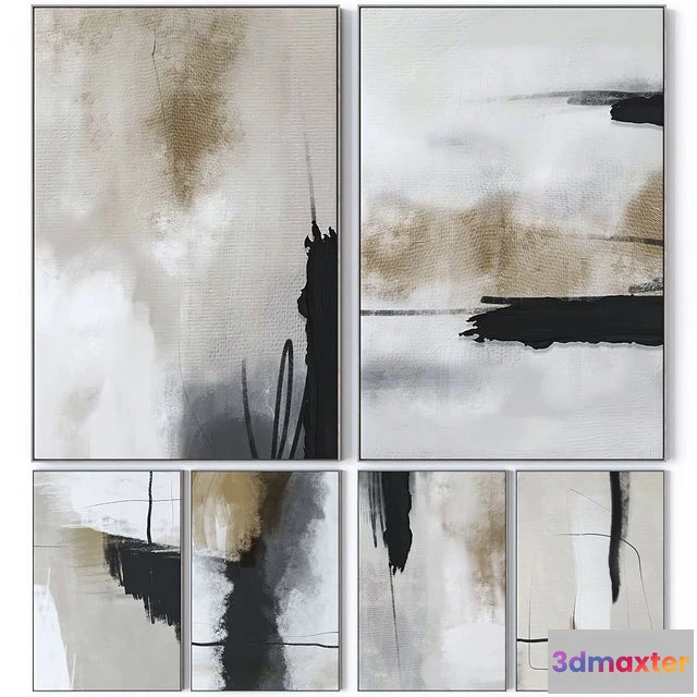 1541007 - Set of large wall paintings 2570 3D Max