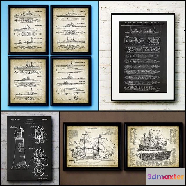 1544825 - The picture in the frame. Collection 105. Sea theme 3D Max