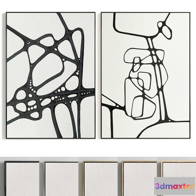 1552225 - Plaster Two Photo Frame T-319 3D Max