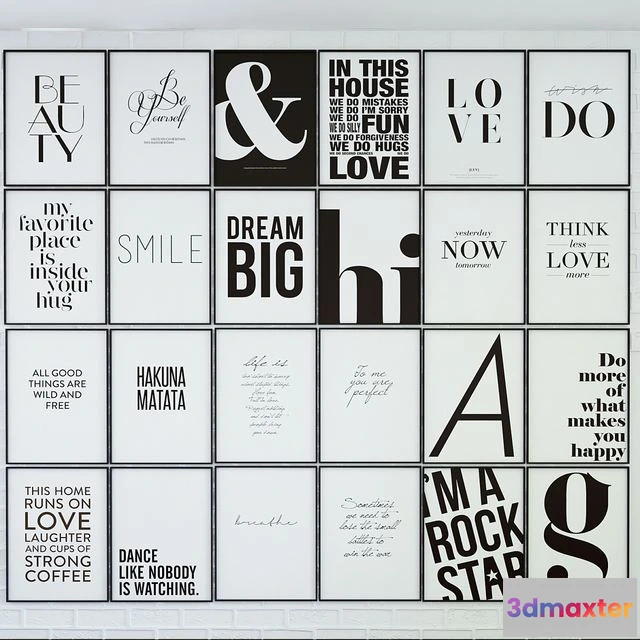 1561621 - Collection of 24 posters within 600×400 3D Max