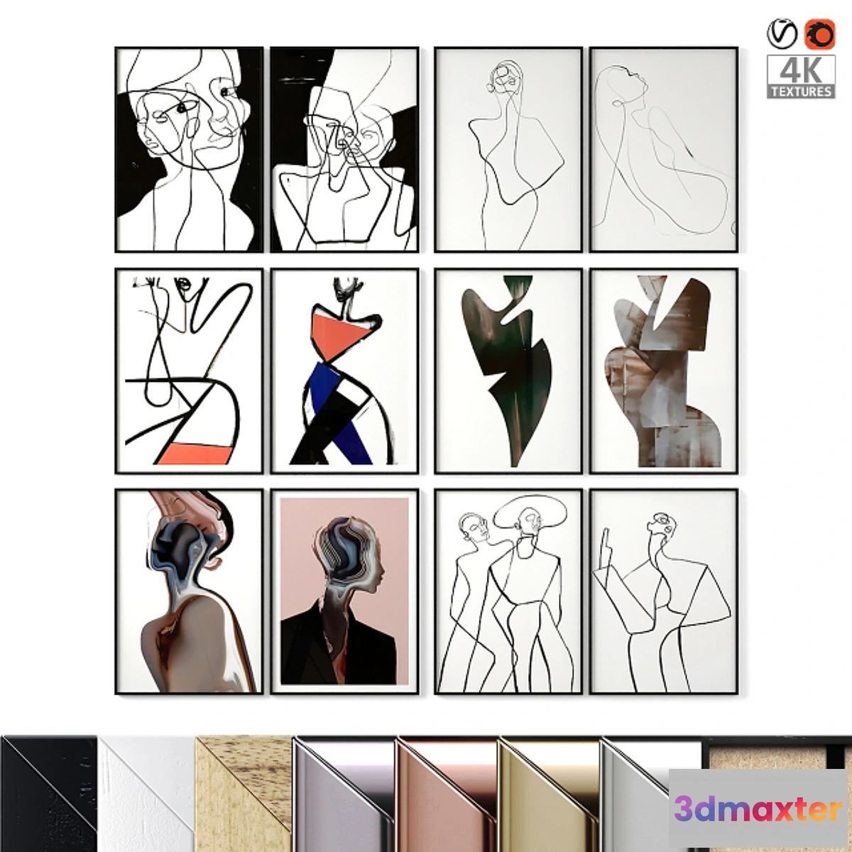 548871 - Abstract posters with female silhouettes