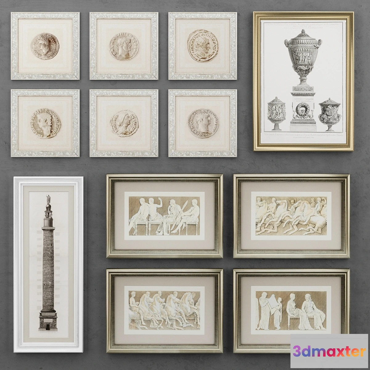 549371 - Set of antique paintings