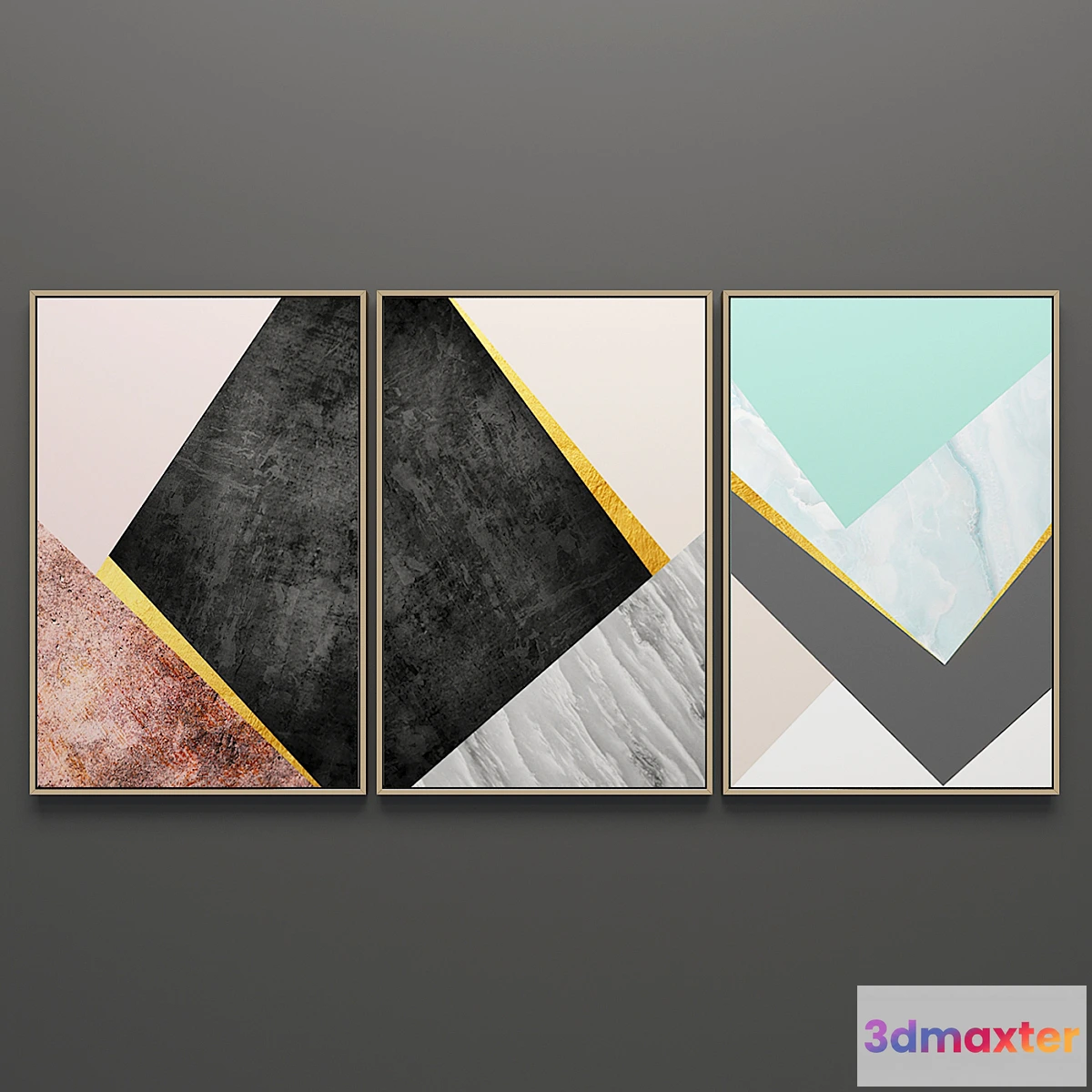 549387 - Set of triptych paintings 57