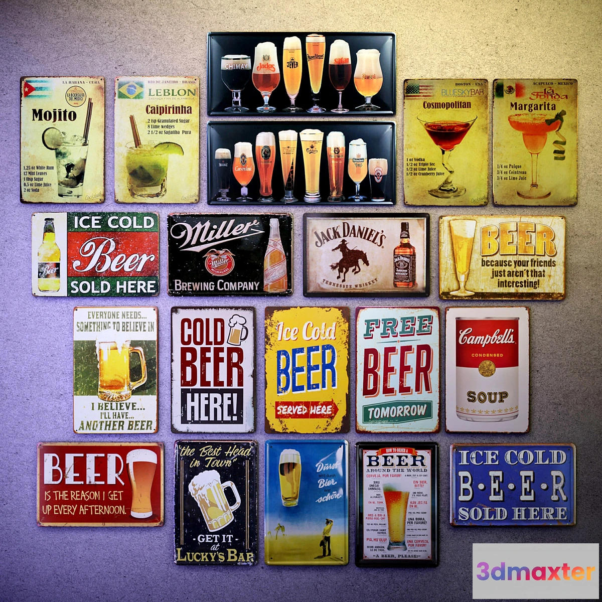 638879 - Metal decorative plate - a collection №2. Alcohol - No.2