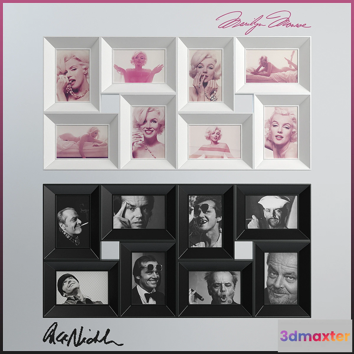 638925 - White & Black Eight-Photo Collage Frame