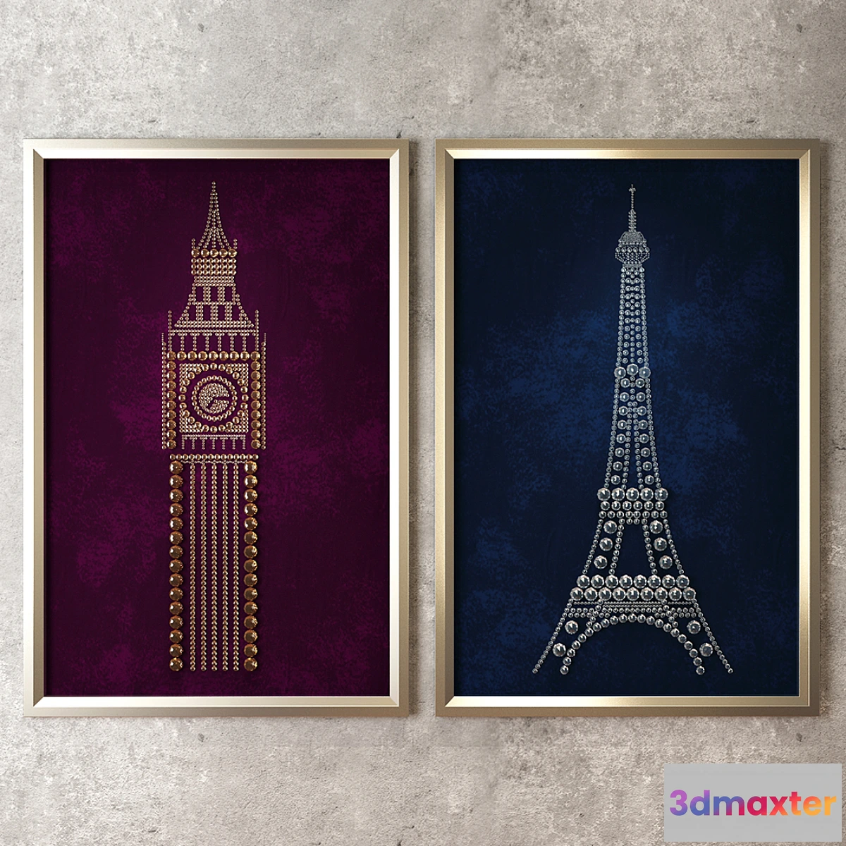 641981 - Panel Eiffel Tower and Big Ben