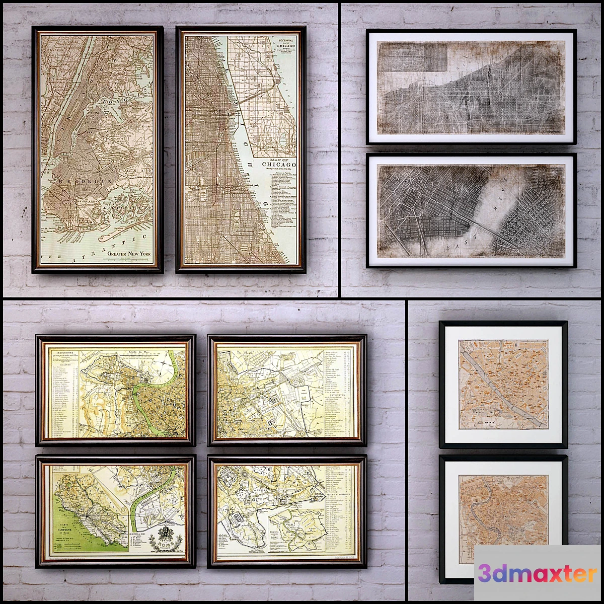 647913 - The picture in the frame a collection 56. Map