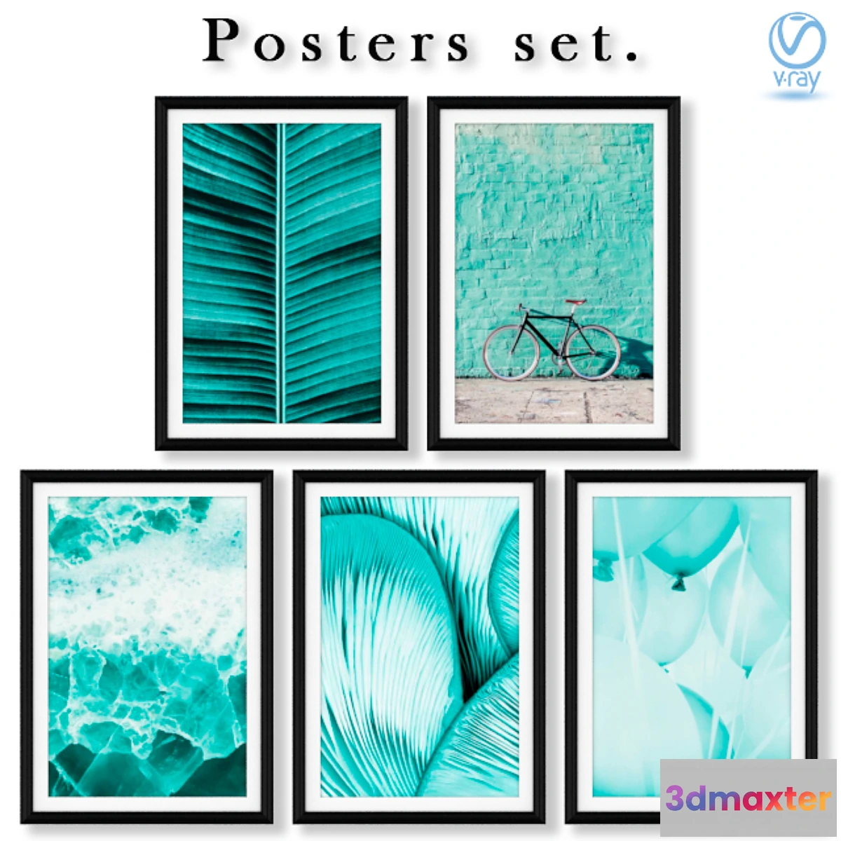 657287 - Abstract posters in mint colors.