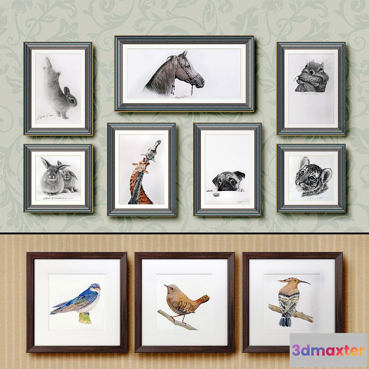 669159 - The picture in the frame. 120 Animals Collection