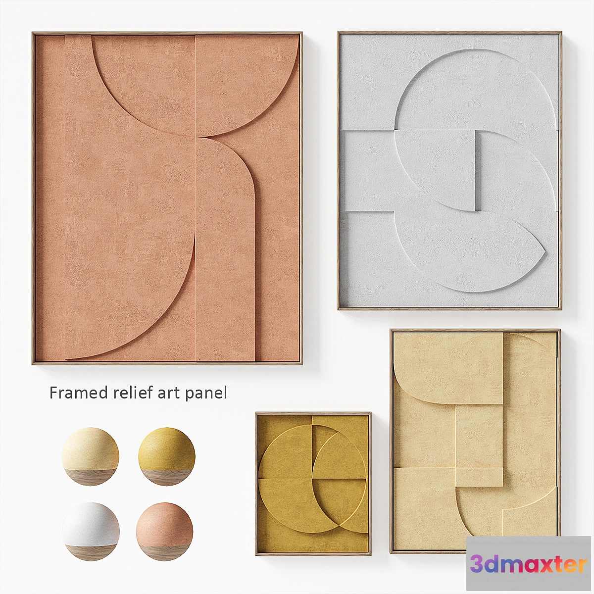 681902 - HKliving Framed relief art panel - No.2