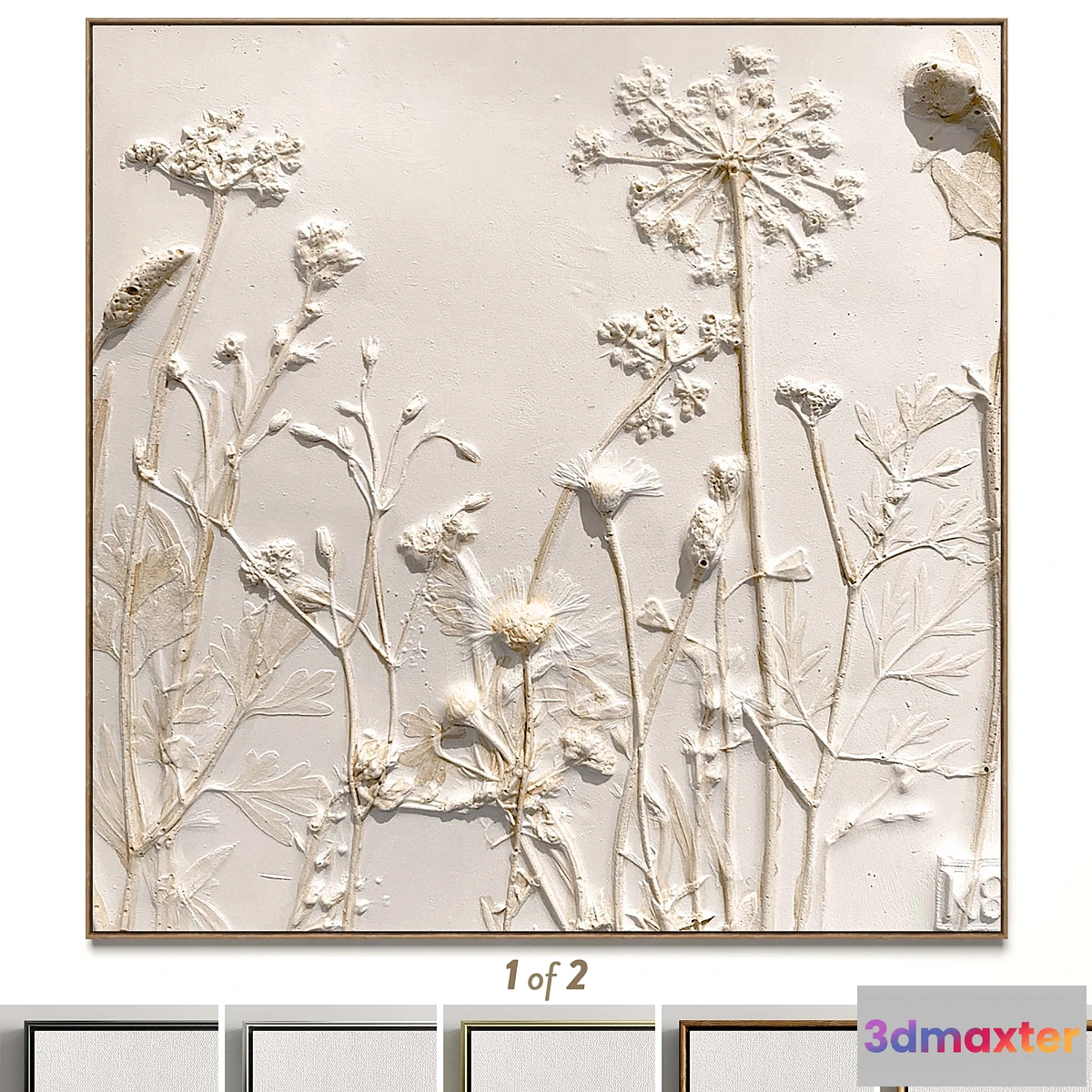 704842 - Plaster two square photo frames 68