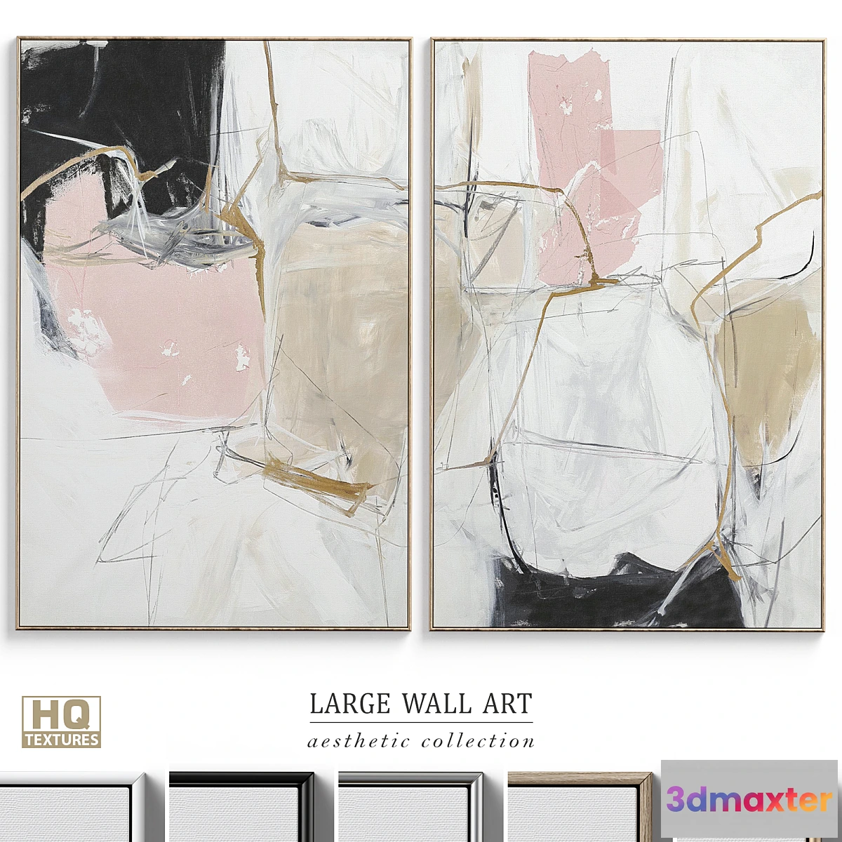 704896 - Large Abstract Neutral Wall Art C-378