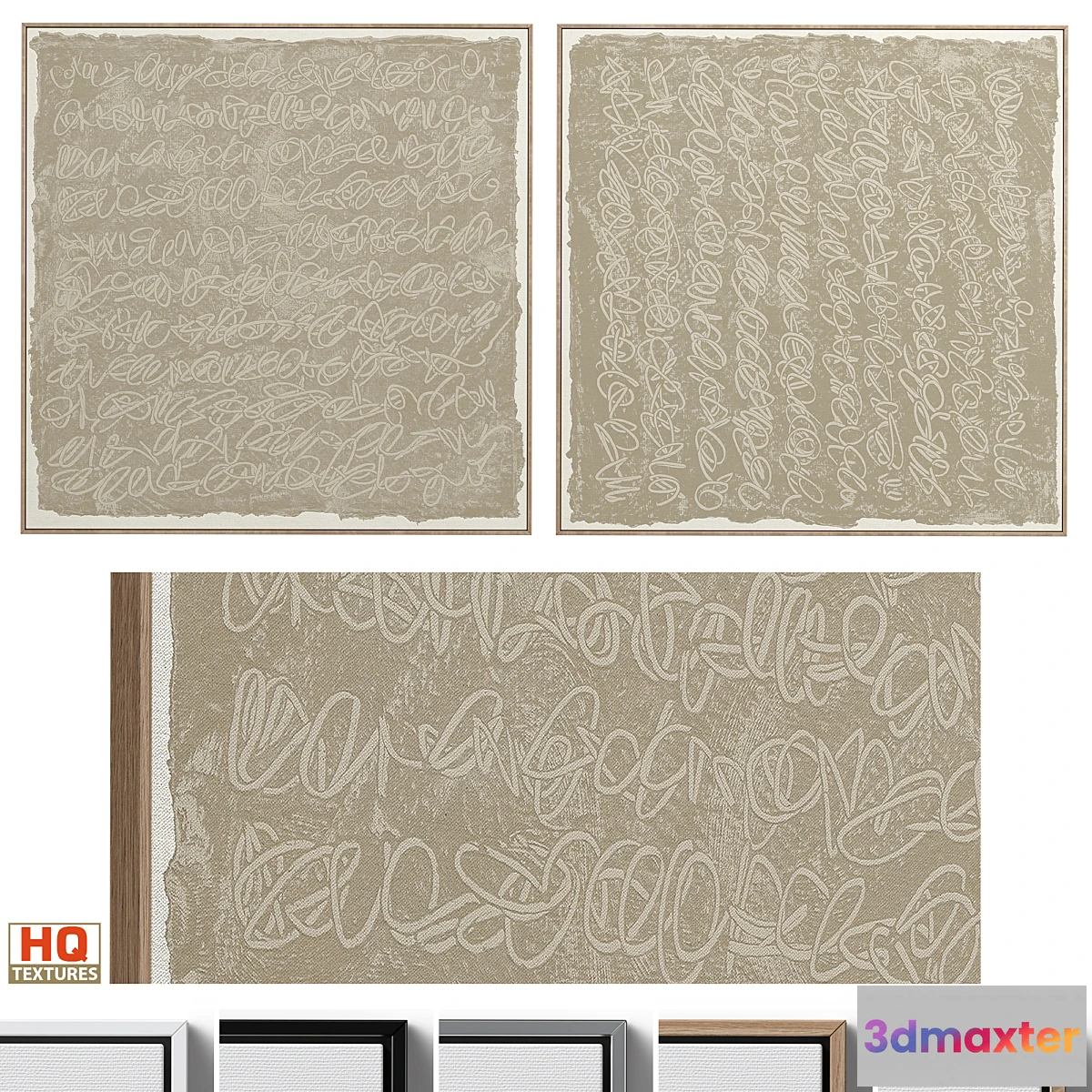 769669 - Large Textural Abstract Neutral Wall Art C-401 - No.2